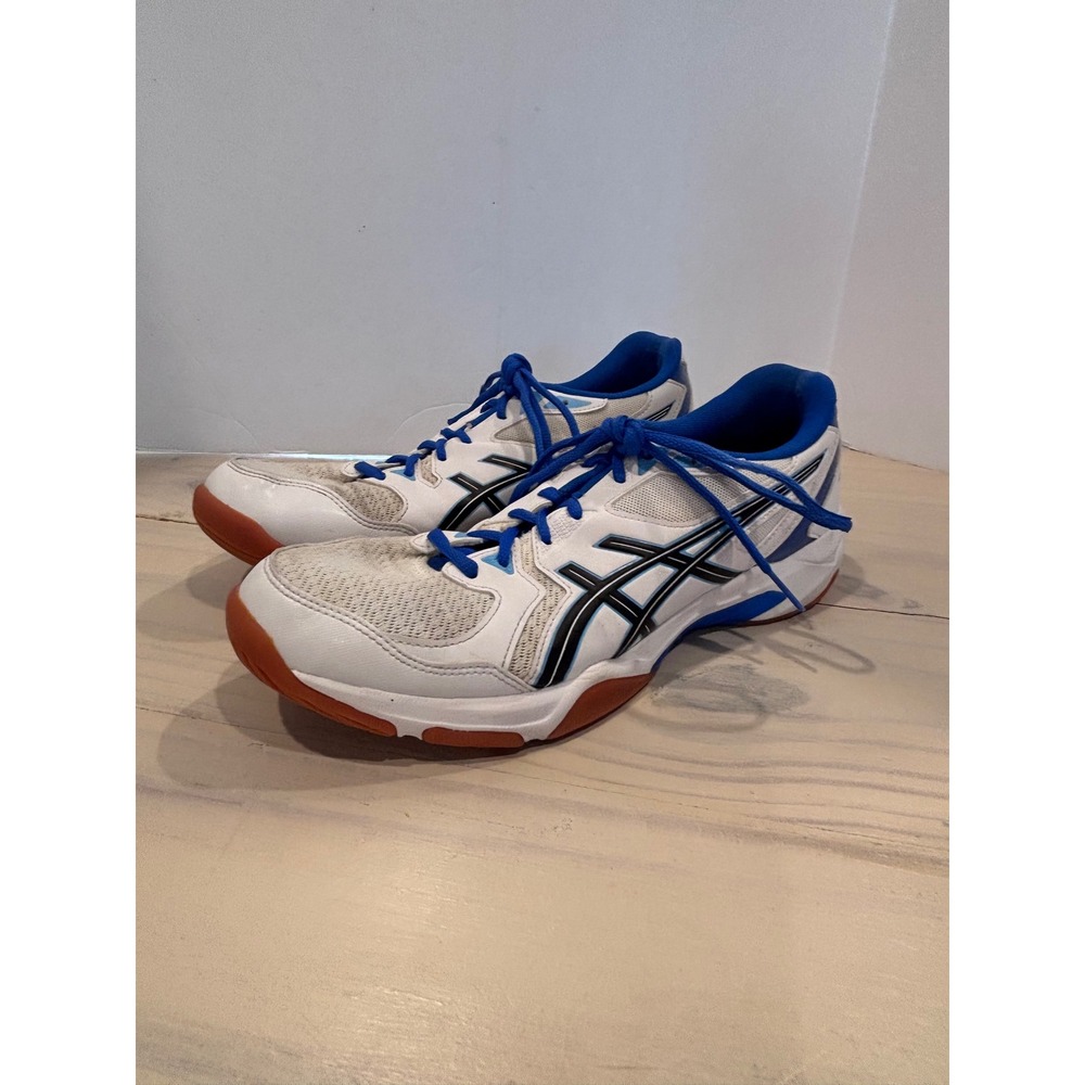 ASICS Gel-Rocket 10 Womens Size 10 White Blue Indoor Court Volleyball Shoes